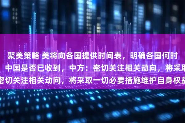 聚美策略 美将向各国提供时间表，明确各国何时停止与伊朗的相关交往，中国是否已收到，中方：密切关注相关动向，将采取一切必要措施维护自身权益
